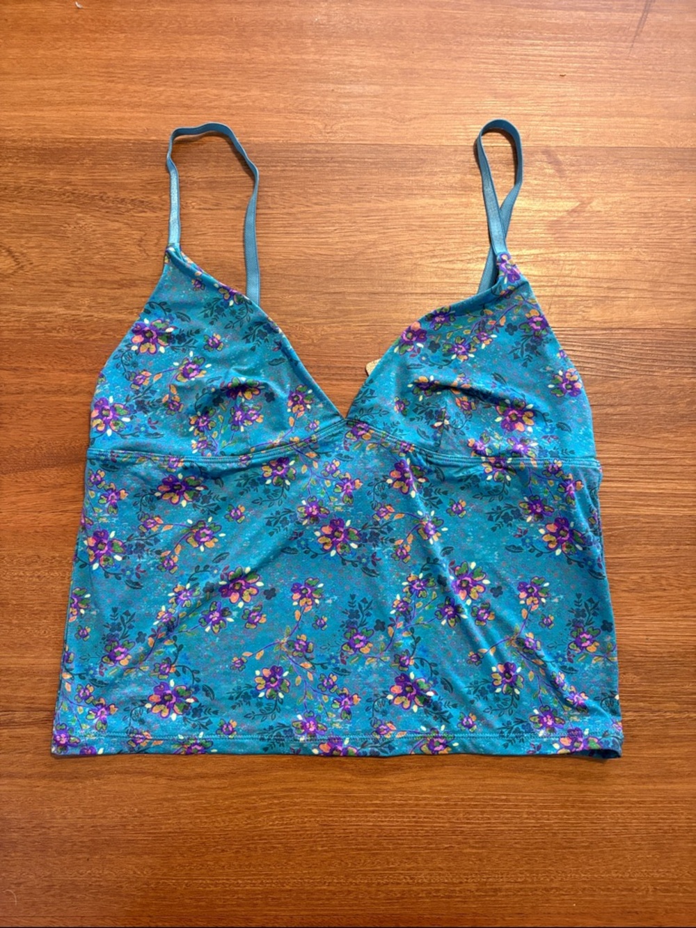 NATURAL LIFE Teal Floral Slip Camisole